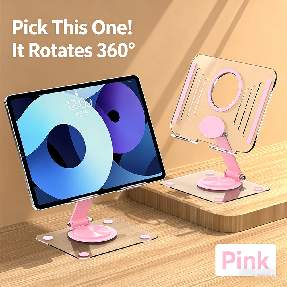 Essential Tablet Accessories - Acrylic Rotation Foldable Tablet Phone Holder
