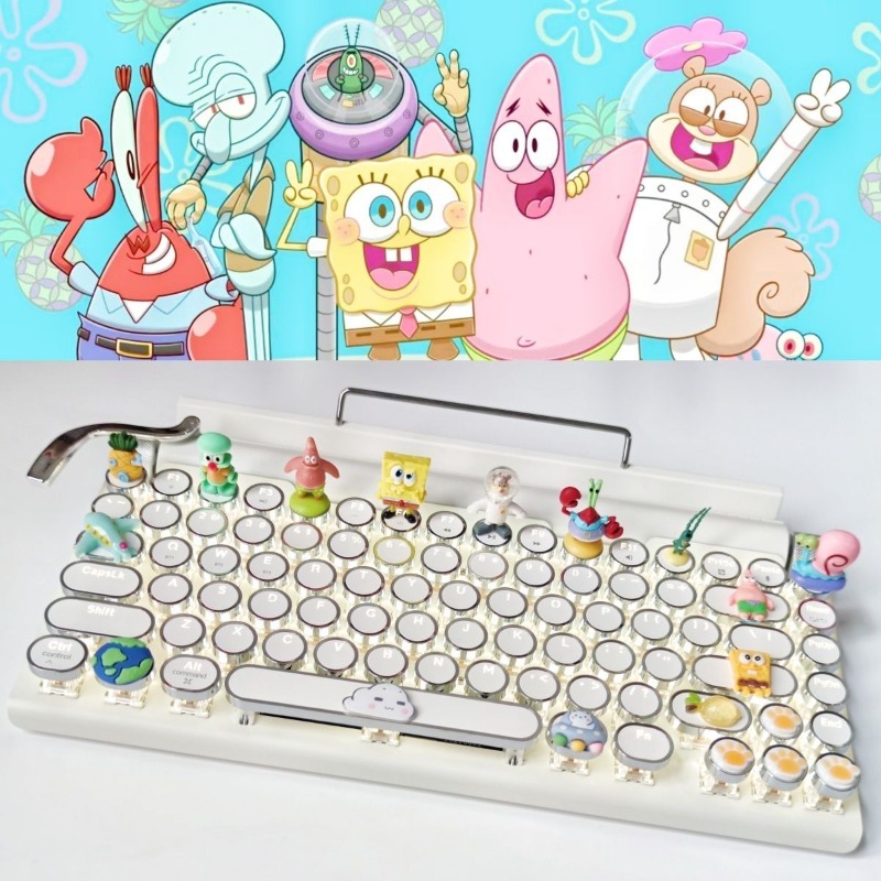 Tablet Accessories Keyboard - Retro SpongeBo Mechanical Keyboard Blue Switch