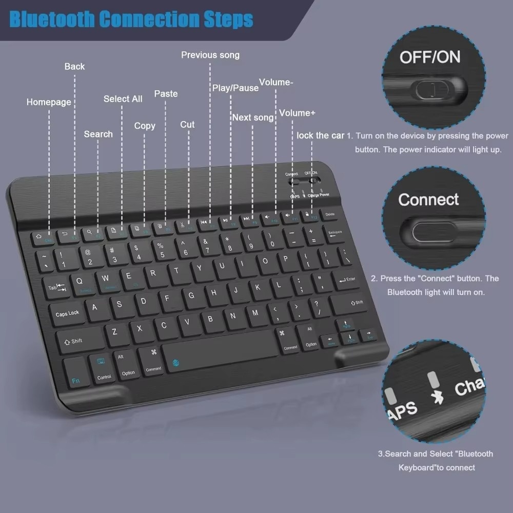 7/10 Inch Bluetooth Wireless E - Tablet Accessories Keyboard ulasan dan harga