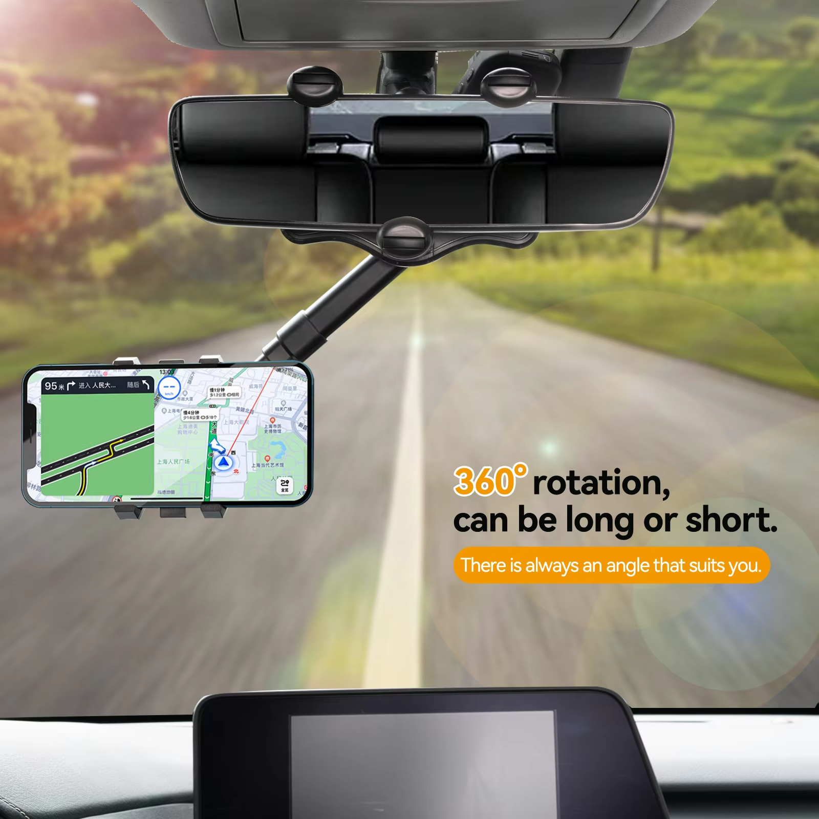 Adjustable Car Rearview Mirror - Car Accessories Tablet Holder ulasan dan harga