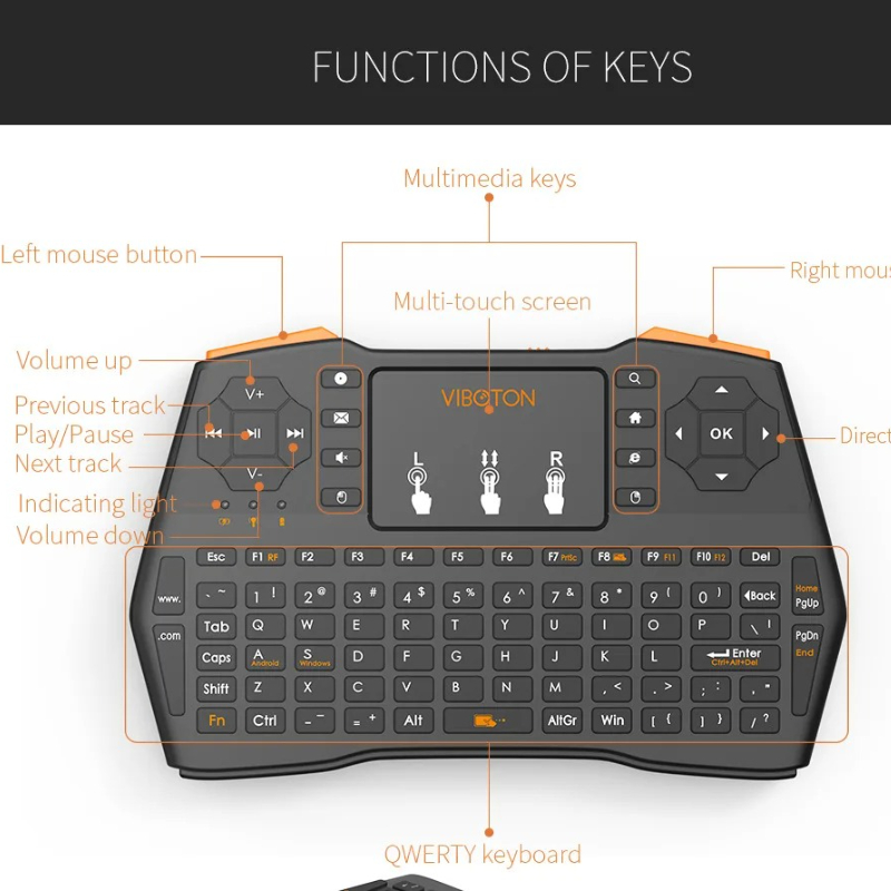 2.4G Tricolor Backlight Wirele - Tablet Accessories Keyboard ulasan dan harga